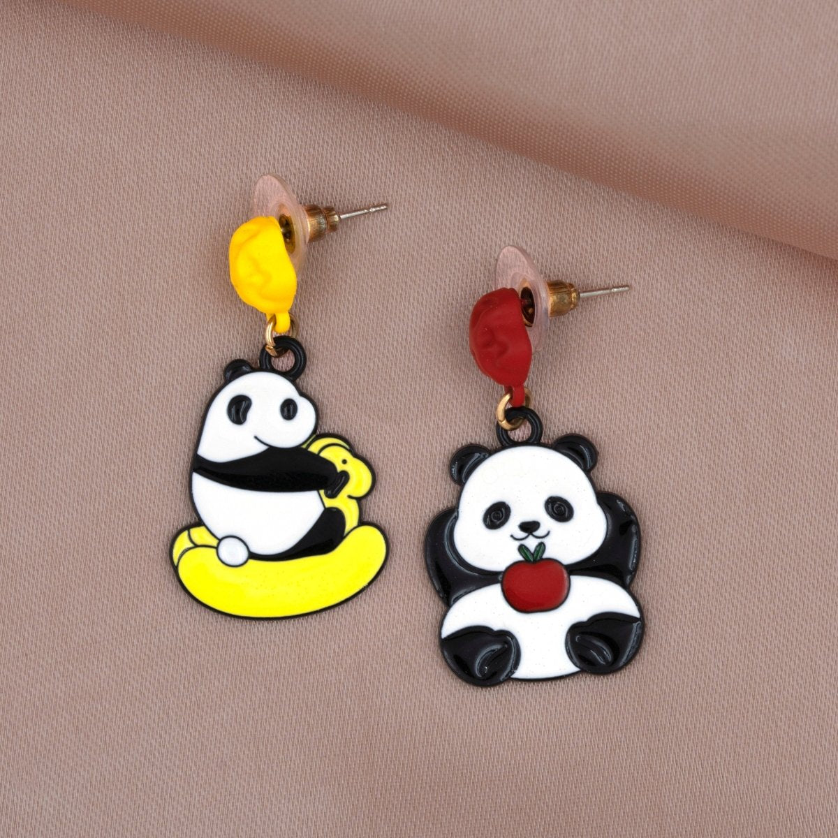 Artklim Cute Pandas Mismatched Drop Earrings