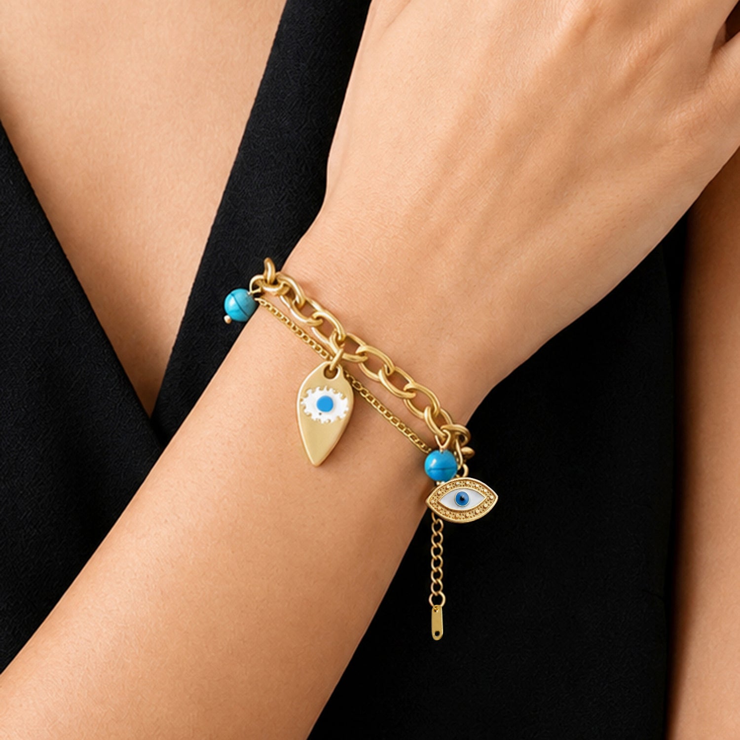 Artklim Premium Evil Eye Protection Charm Anti-Tarnish Bracelet