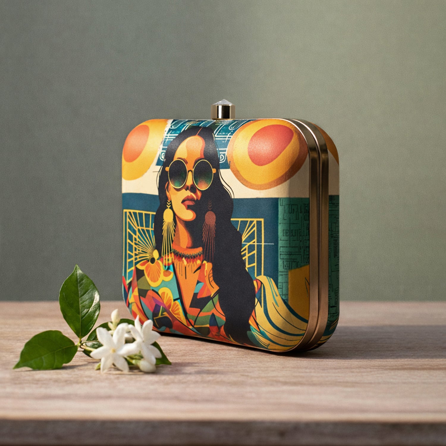 Glamourous Girl Printed Clutch