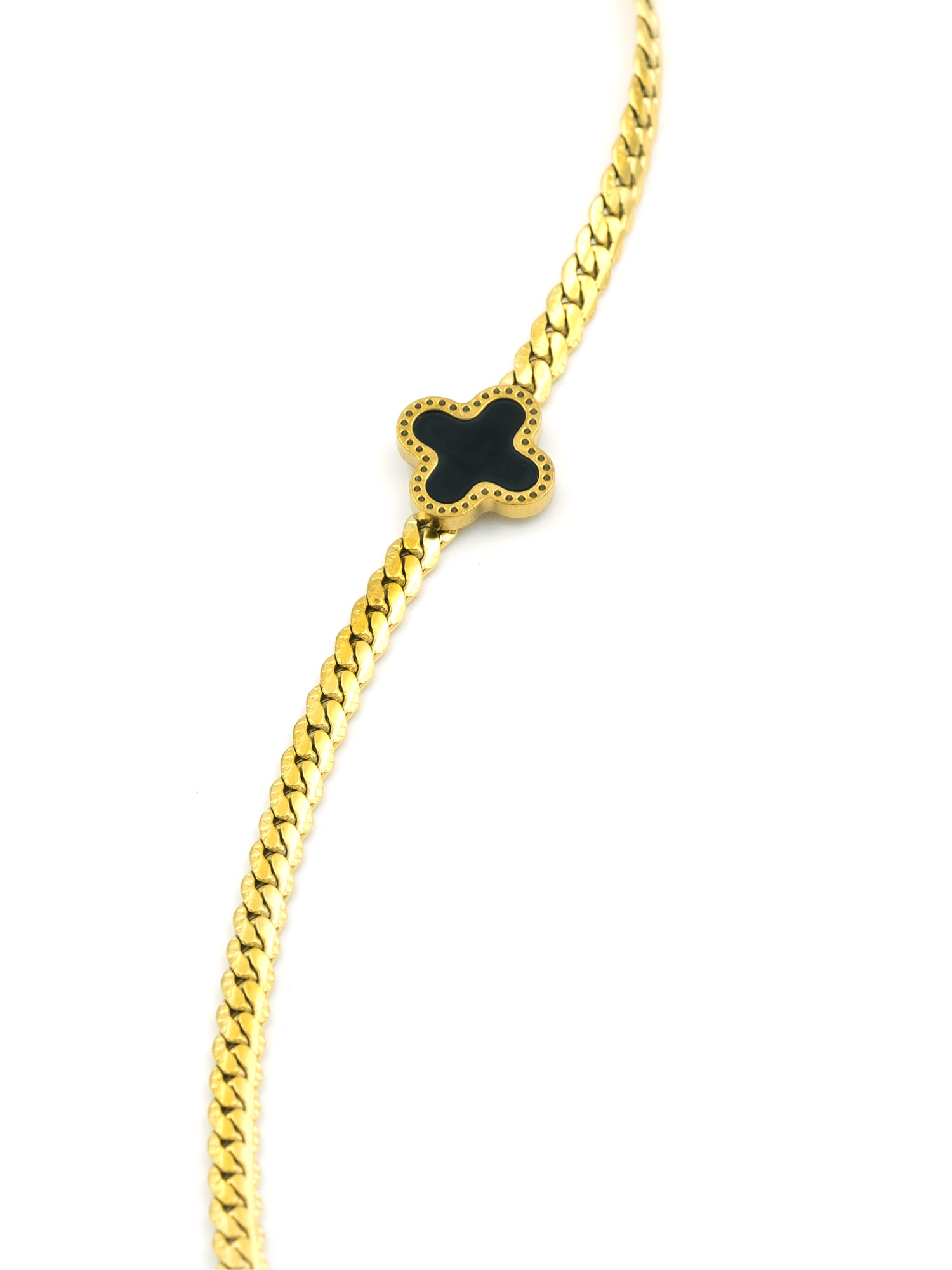 Artklim Gold Plated Anti Tarnish Mystic Black Orbit Bracelet