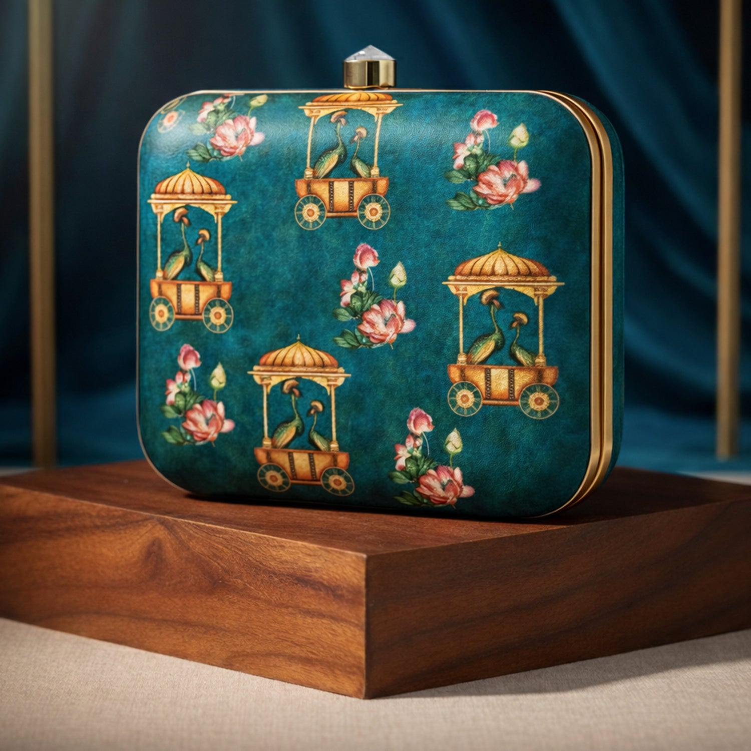 Artklim Blue Asethetic Printed Clutch