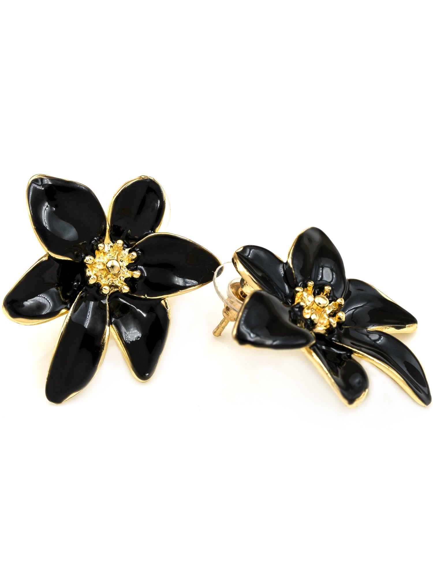 Artklim Black Daisy Anti Tarnish Earrings