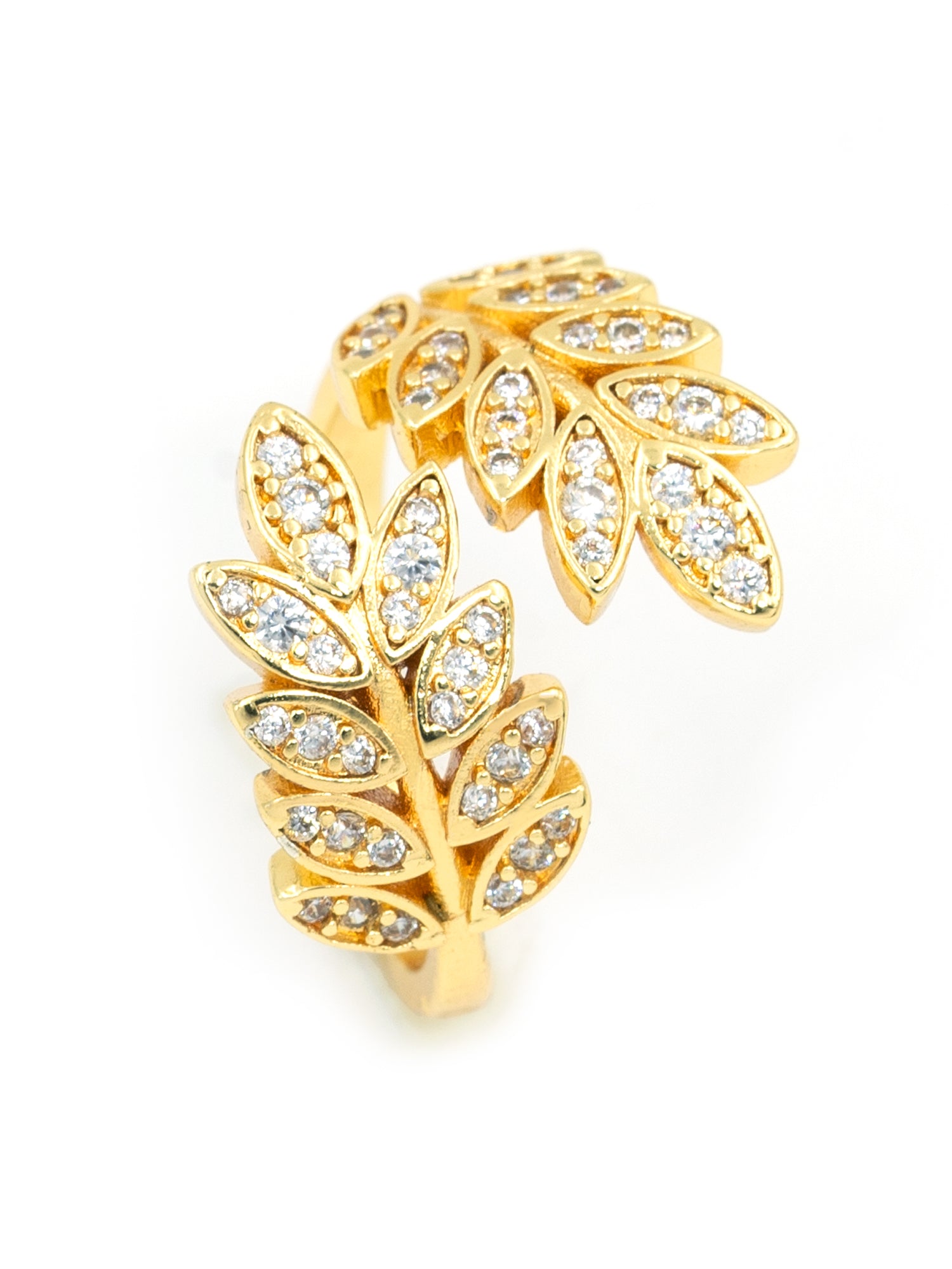 Artklim Gold-Plated Petite Leaf Anti-Tarnish Ring