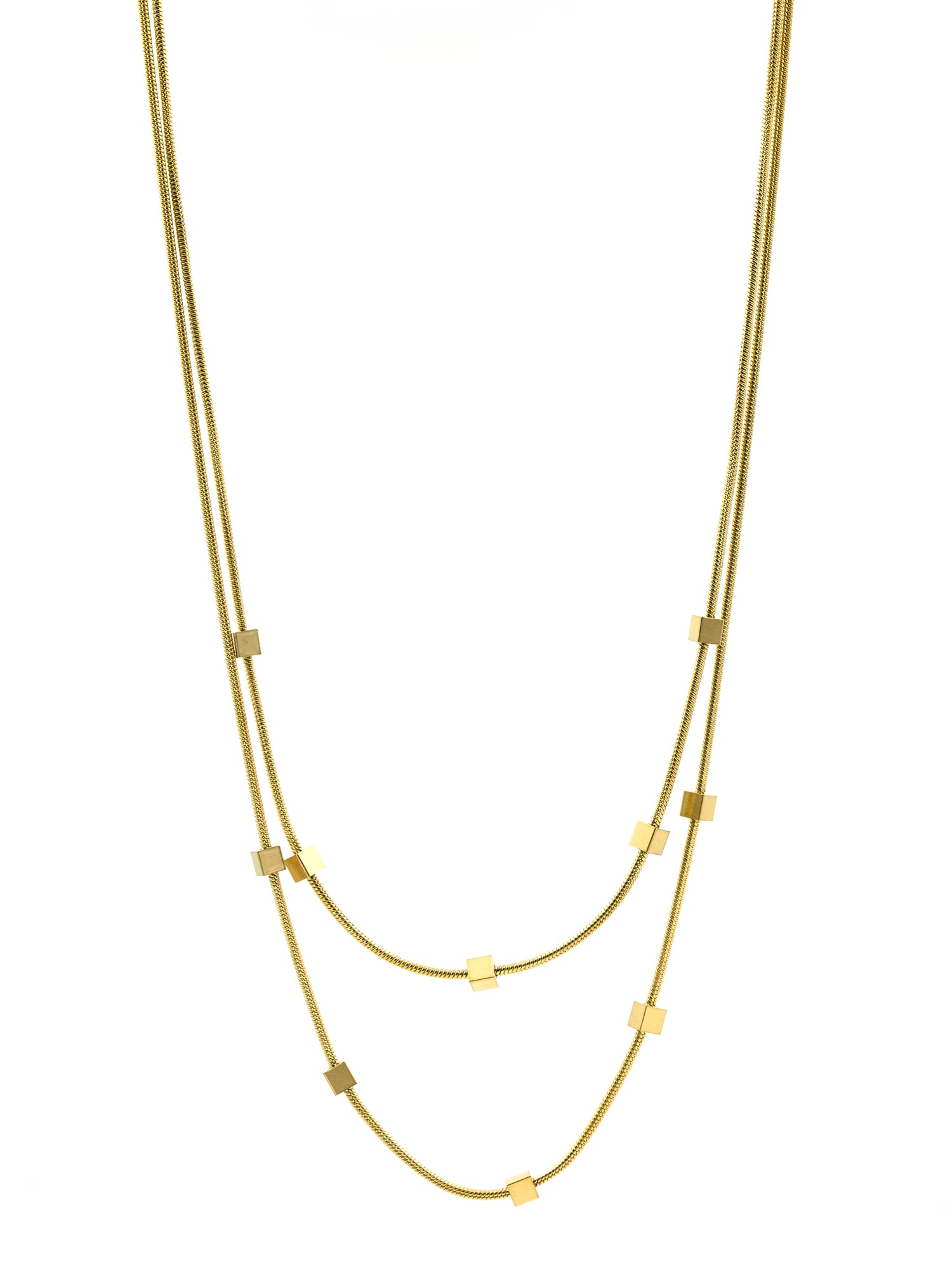 Artklim Golden Cube Chain Necklace