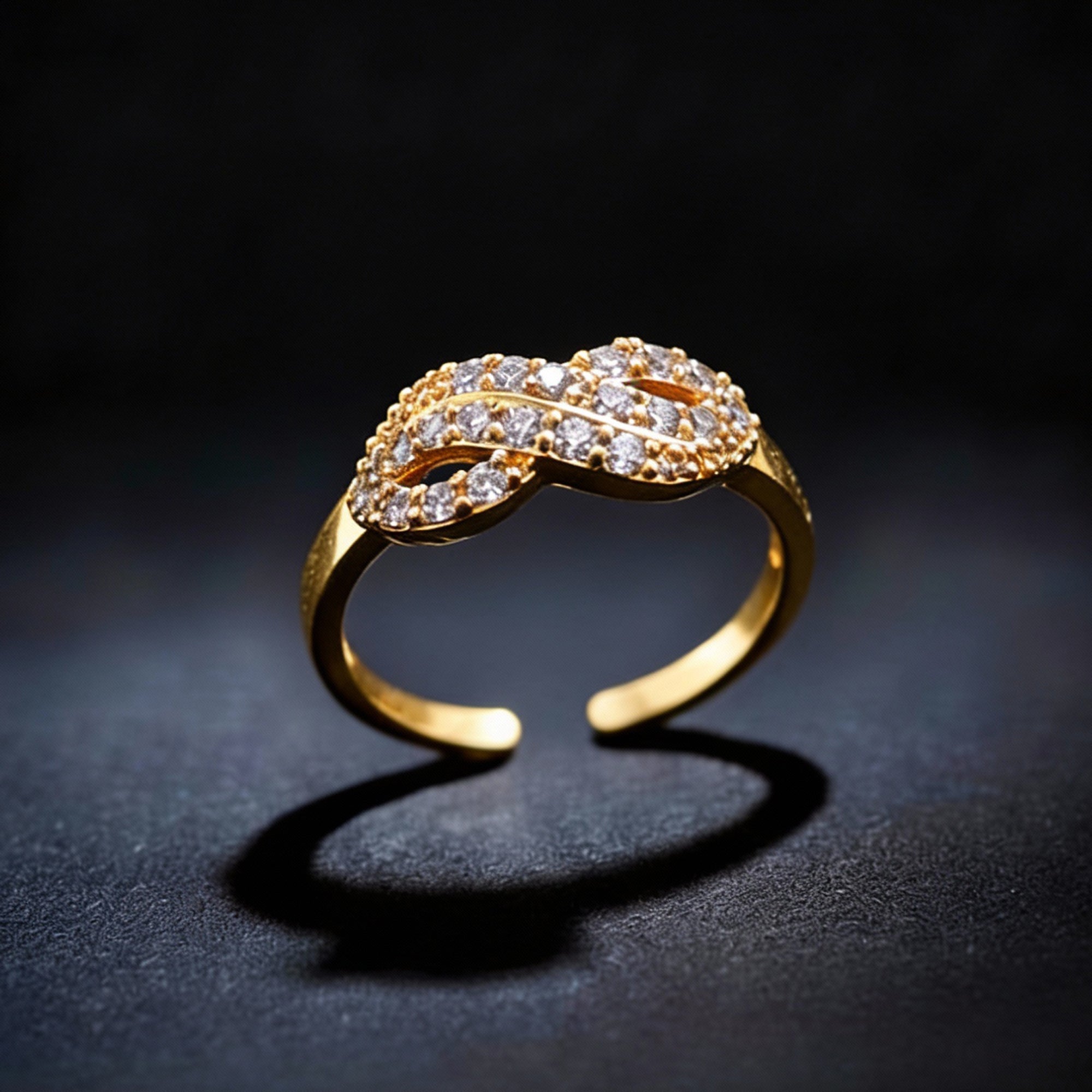 Artklim Gold-Plated Infinity Sparkle Design Anti-Tarnish Ring