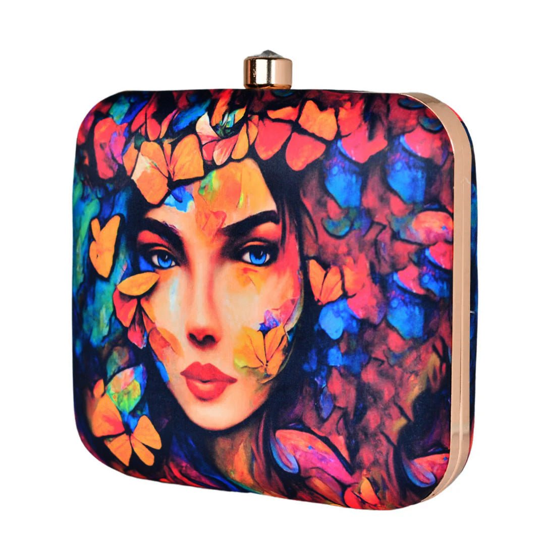 Butterfly Printed Clutch