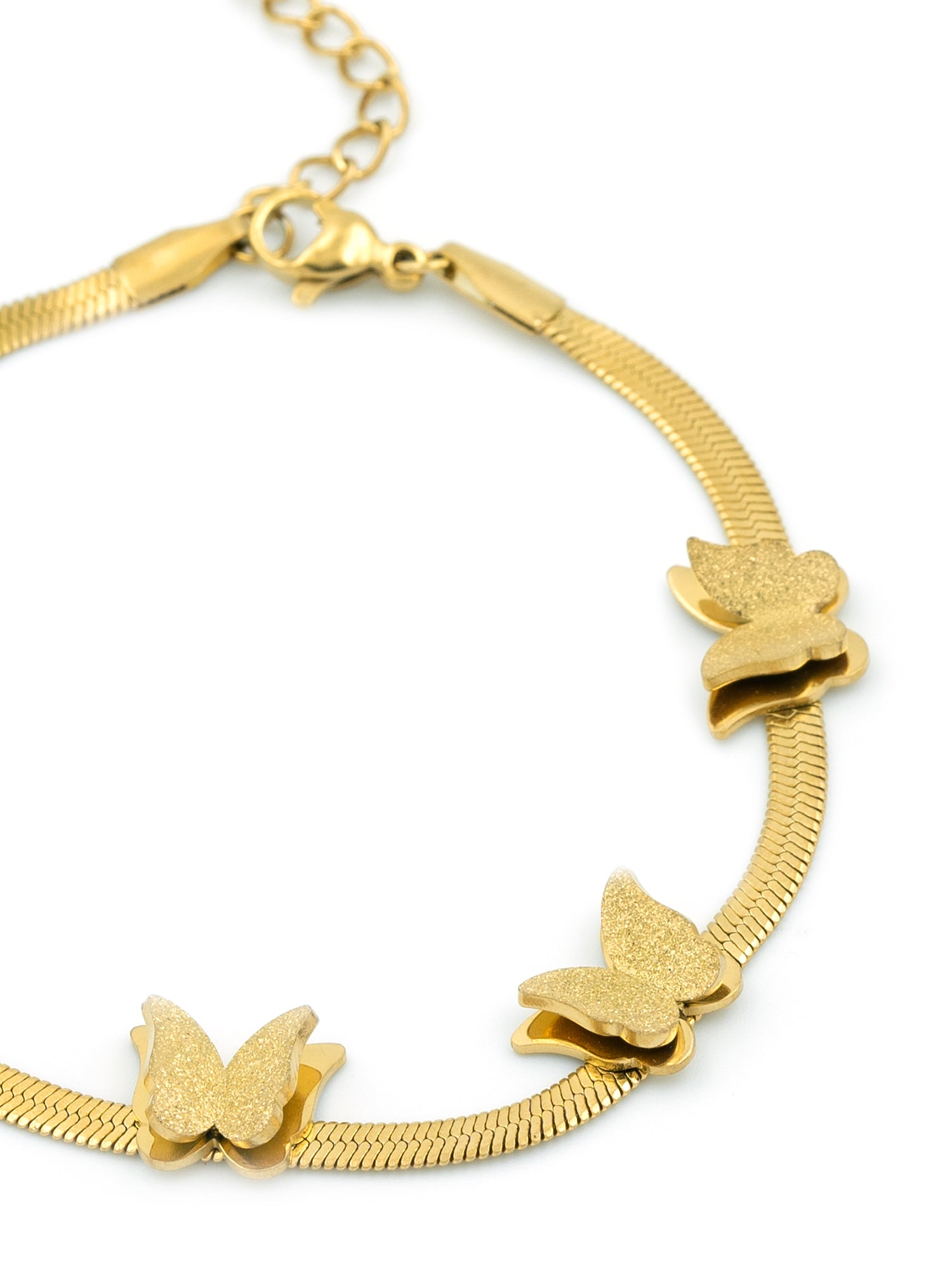 Artklim Gold Plated Anti Tarnish Golden Flutter Butterfly Bracelet