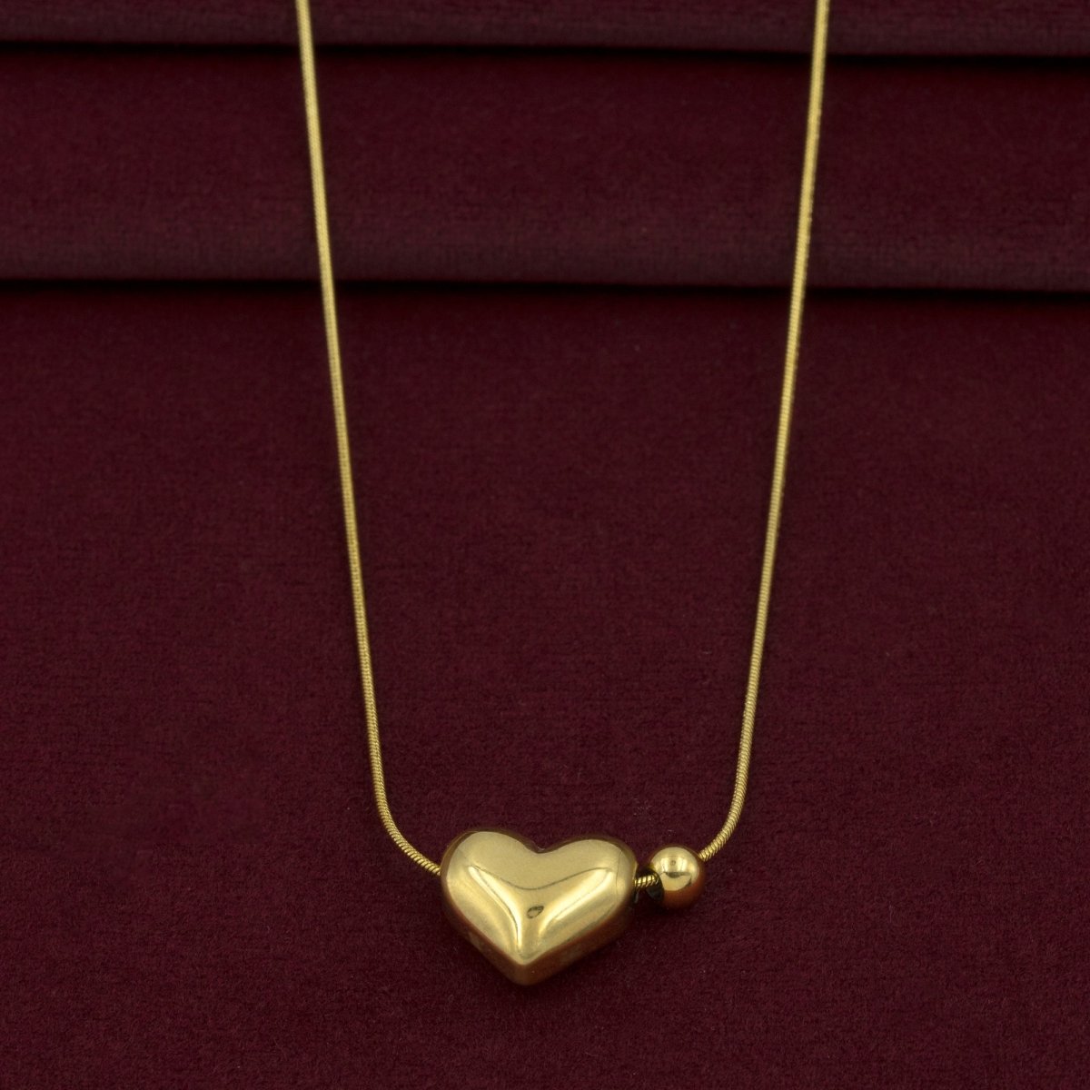 Artklim Gold Plated Heart Shaped Pendant Necklace