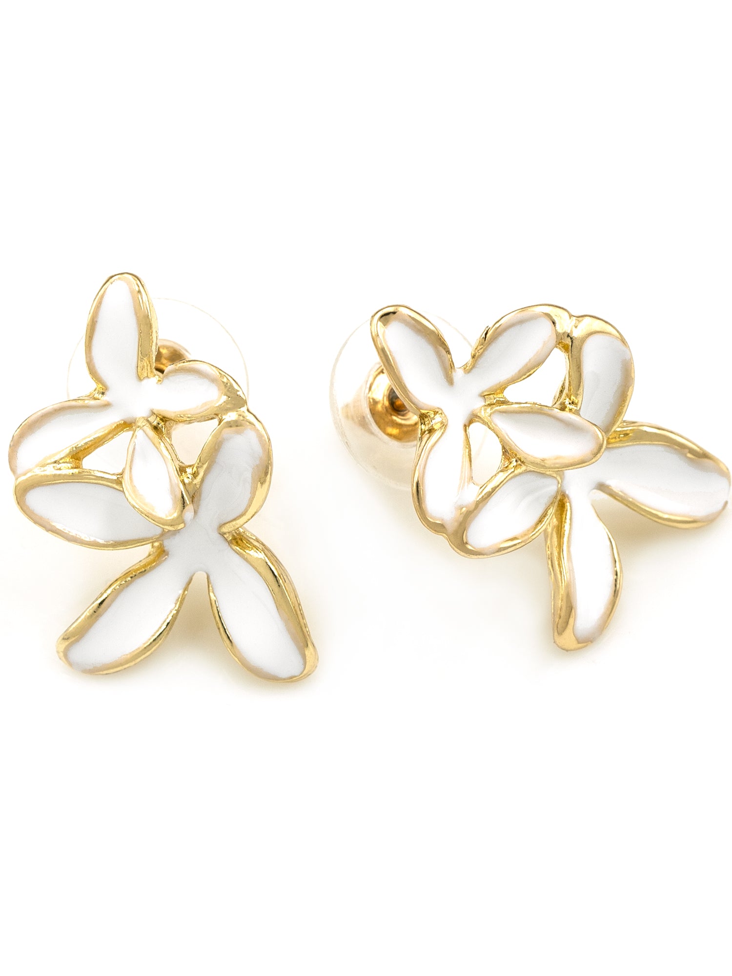 Artklim White Petal Cluster Anti Tarnish Earrings