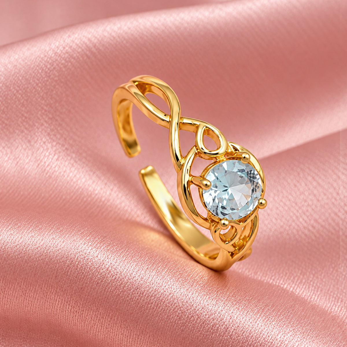 Artklim Luxe Stone Gold-Tone Anti-Tarnish Ring
