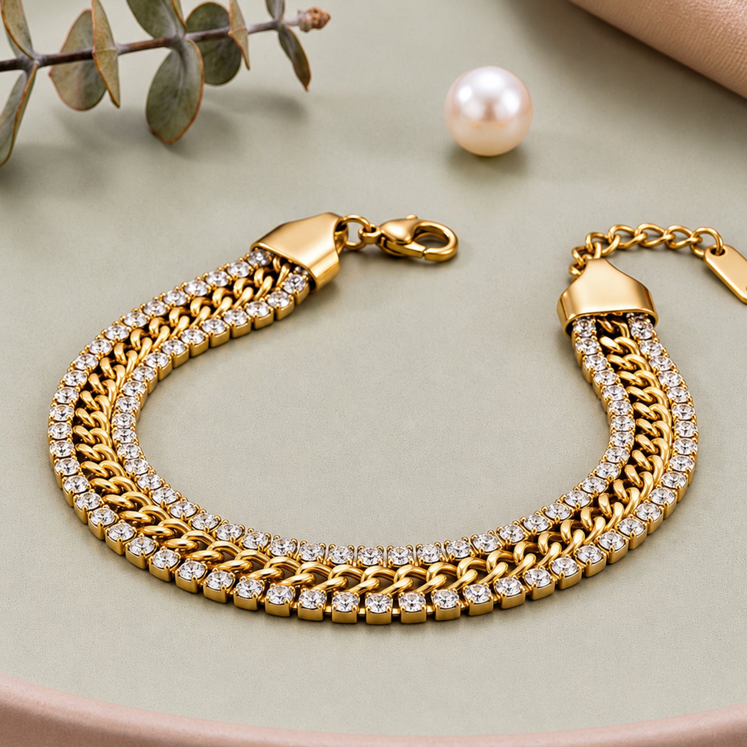 Artklim Elephant Charm Layered Gold Bracelet Anti-tarnish
