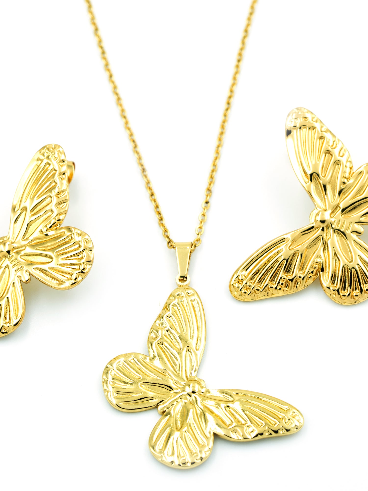 Artklim Golden Butterfly Jewelry Anti Tarnish Set