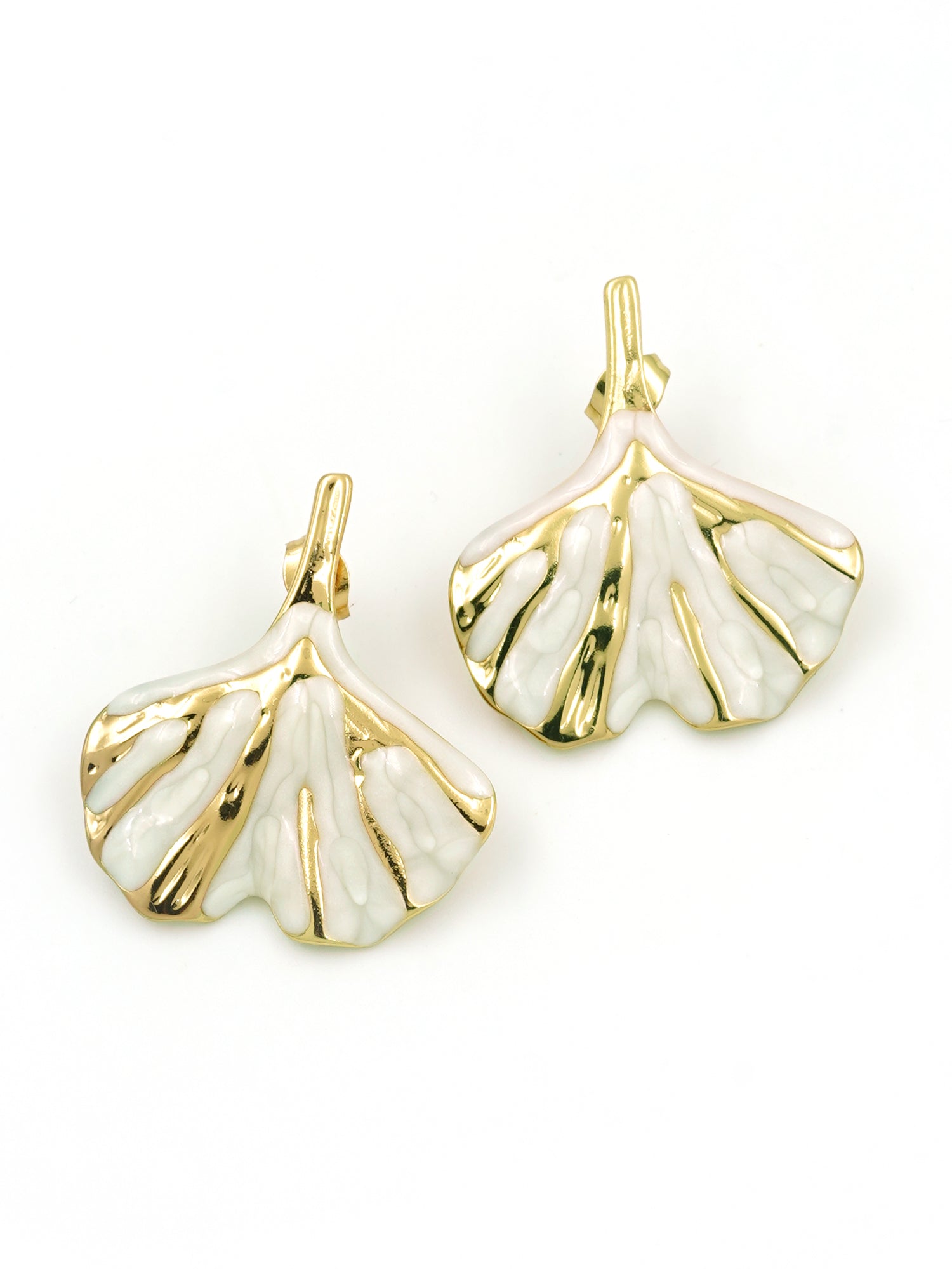 Artklim Golden Ginkgo Anti-Tarnish Earrings