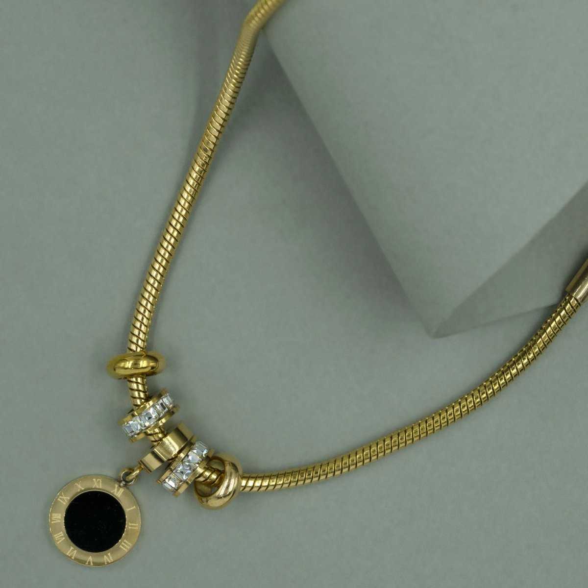 Artklim Gold Plated Roman Numerals Charms Pendant Bracelet