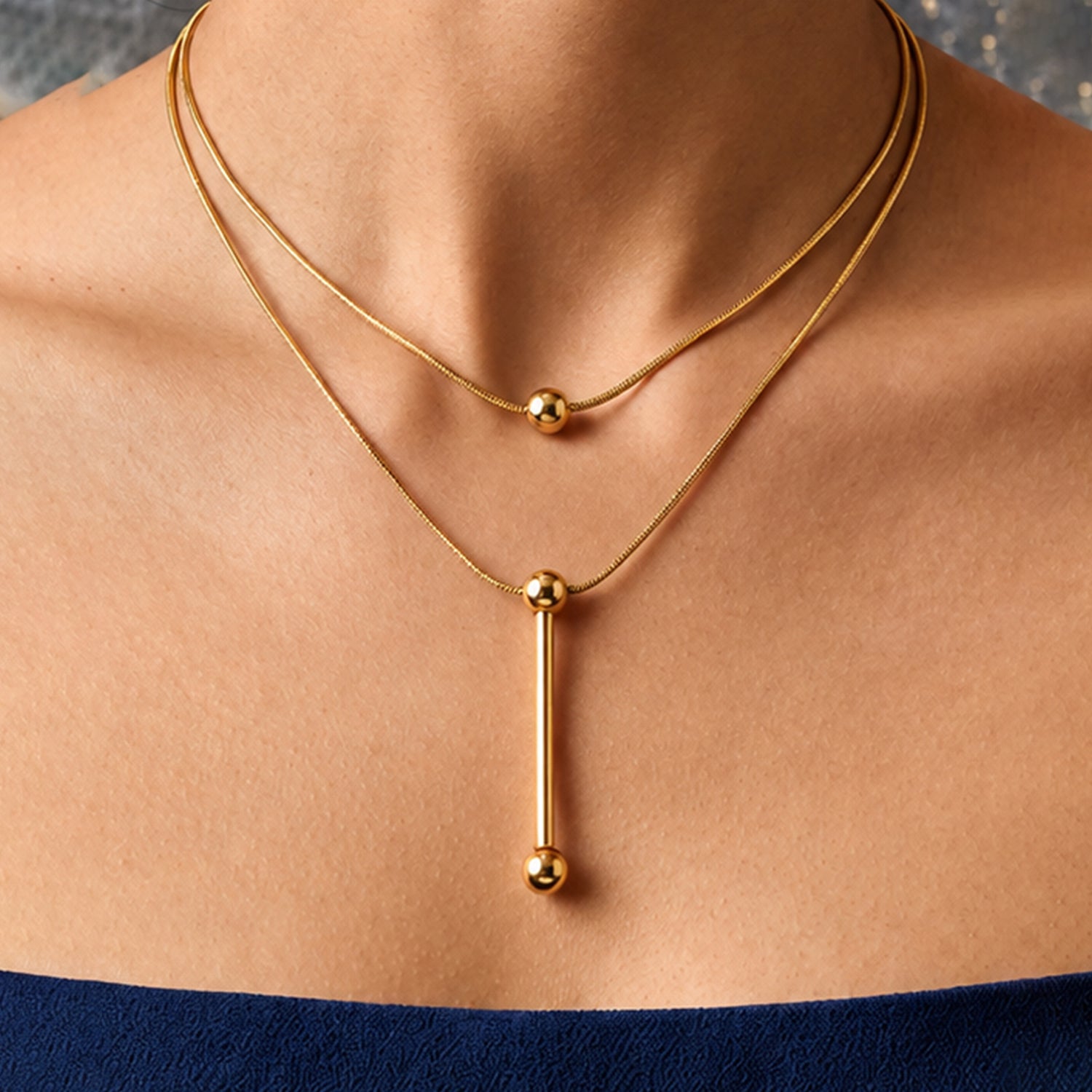 Artklim Minimal Bar Pendant Anti-tarnish Necklace