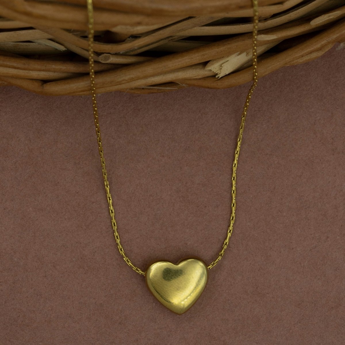 Artklim Gold Plated Guild Heart Pendant Necklace