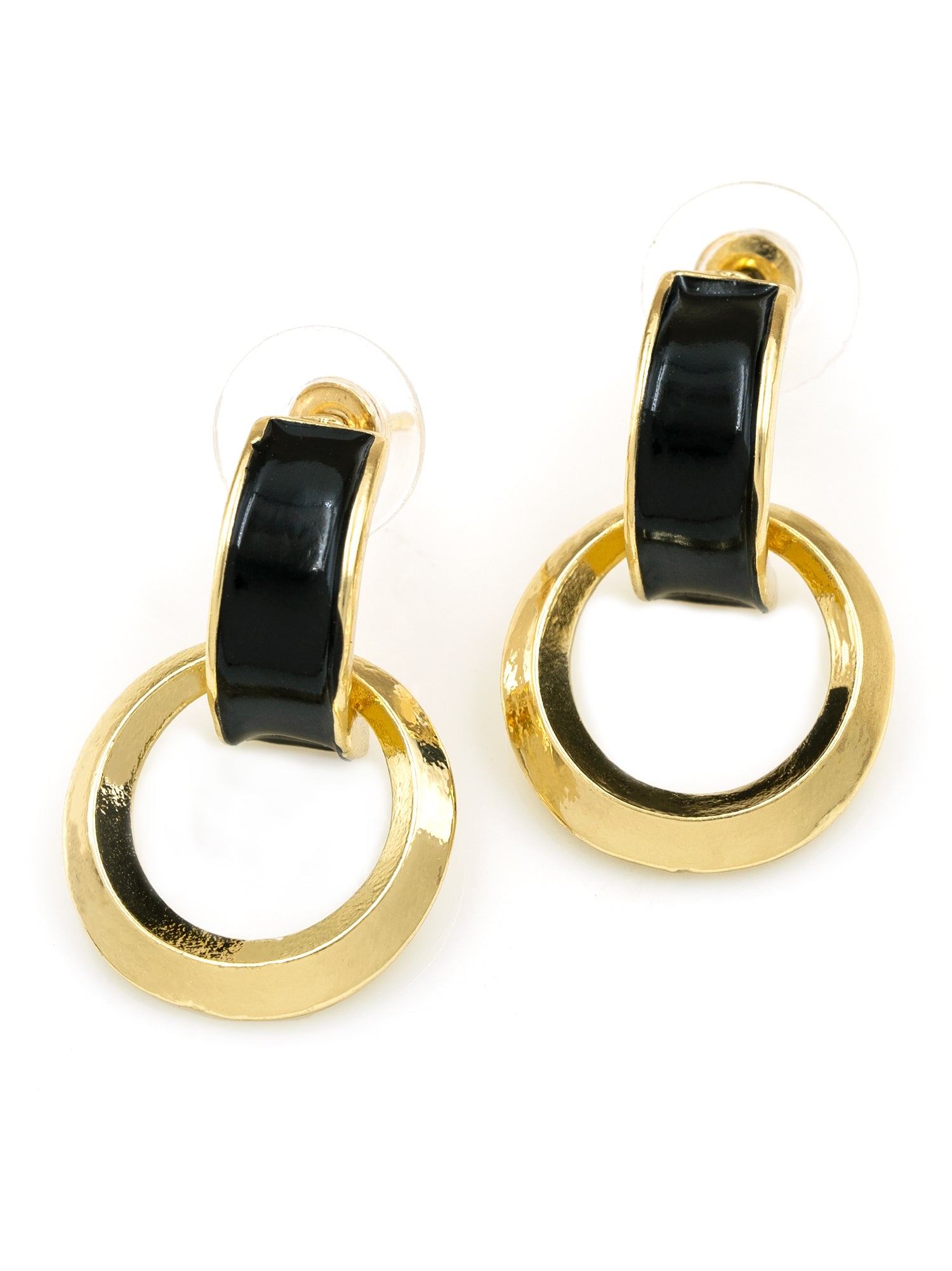 Artklim Black Loop Anti Tarnish Earrings