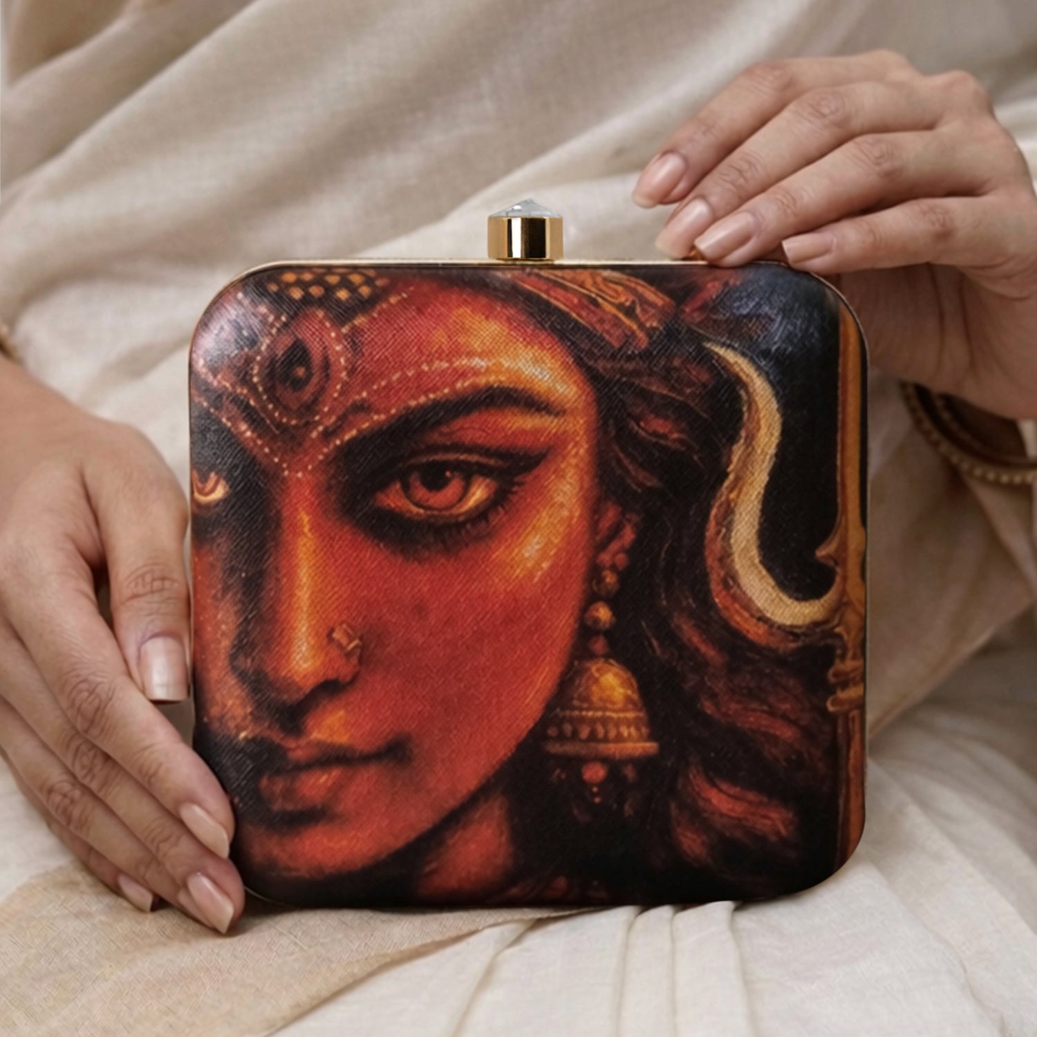 Artklim Divine Gaze The Power of Shakti Printed Clutch