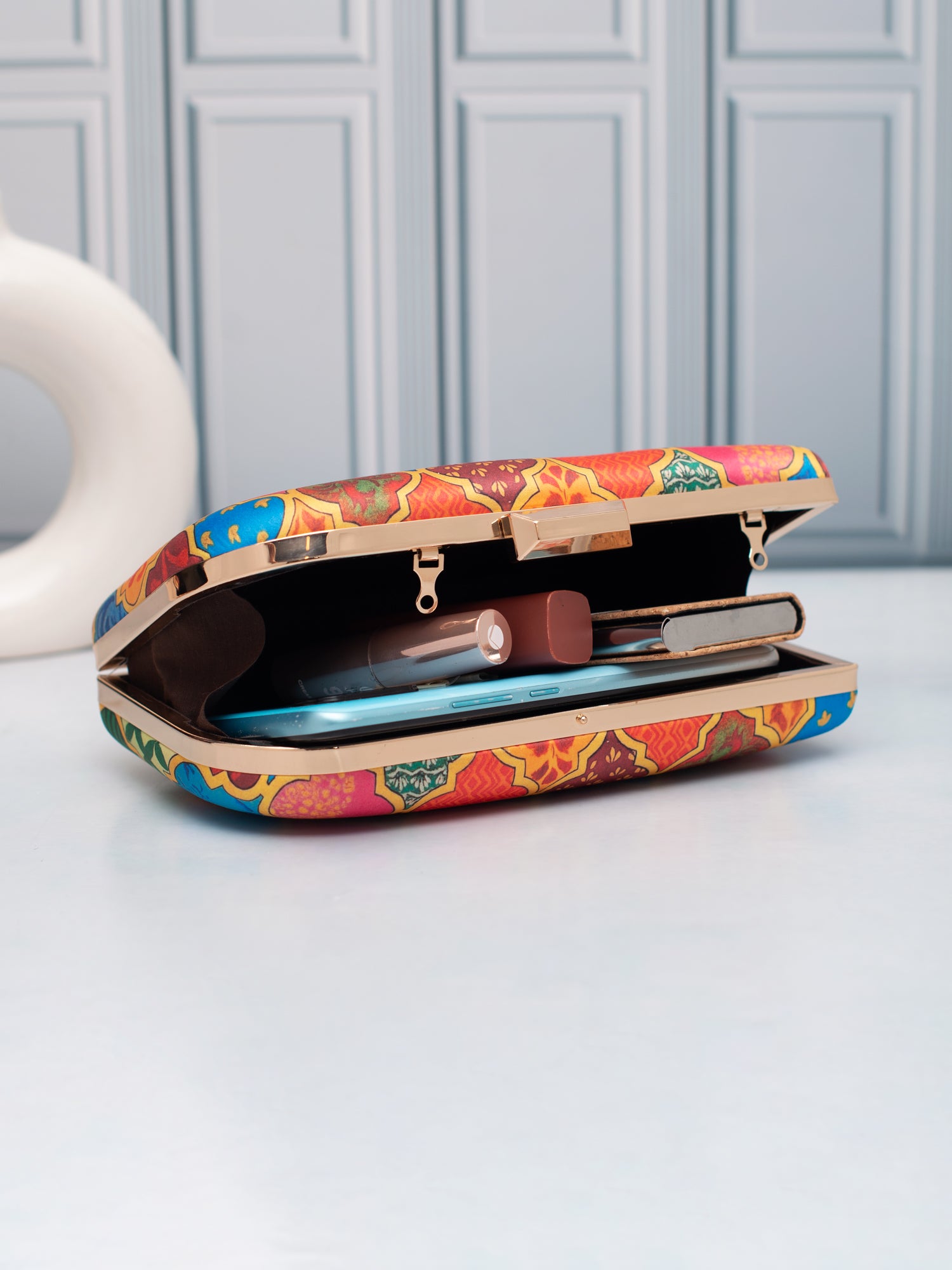 Artklim Persian Bloom Printed Clutch