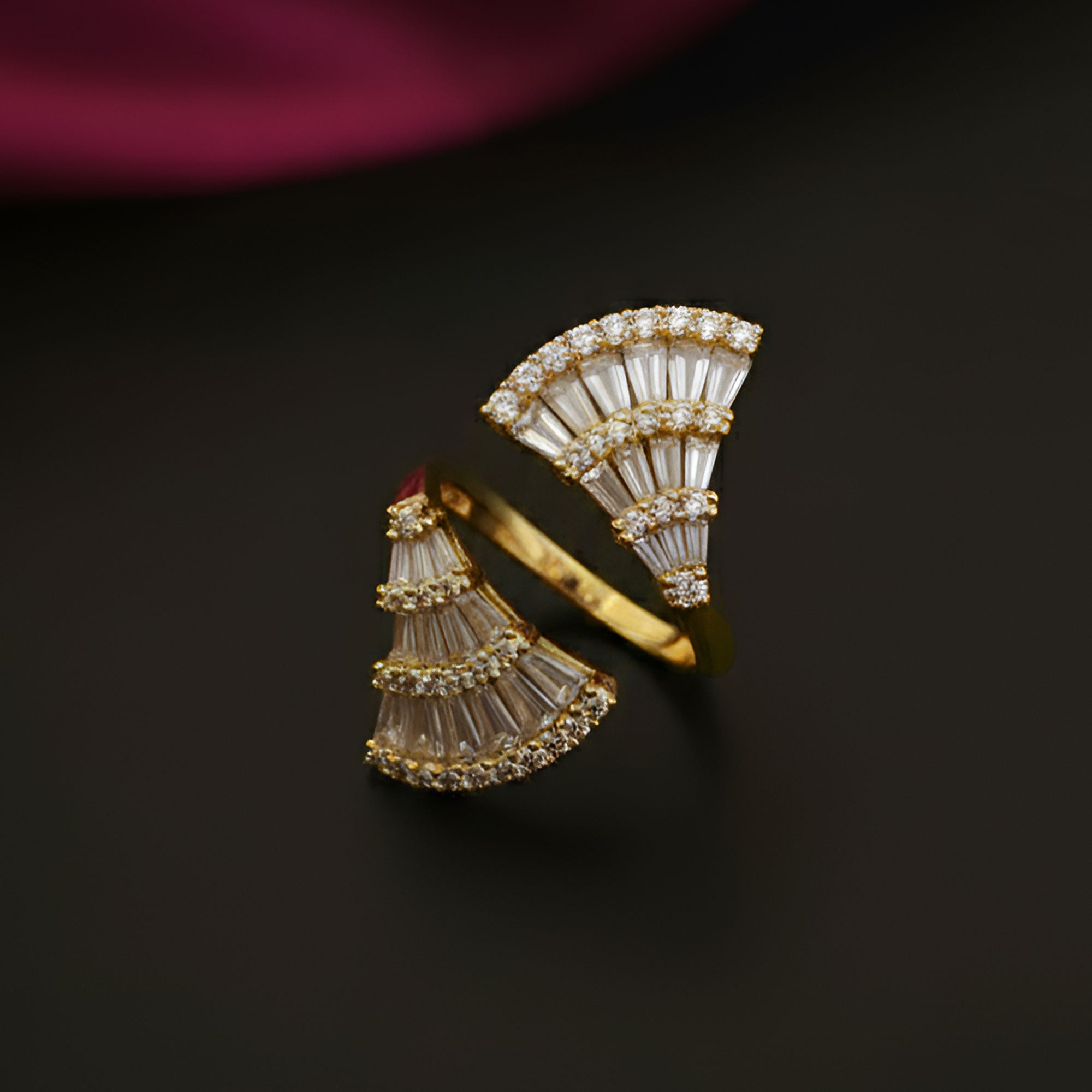 Artklim Gold-Plated Fan Spark Design Anti-Tarnish Ring