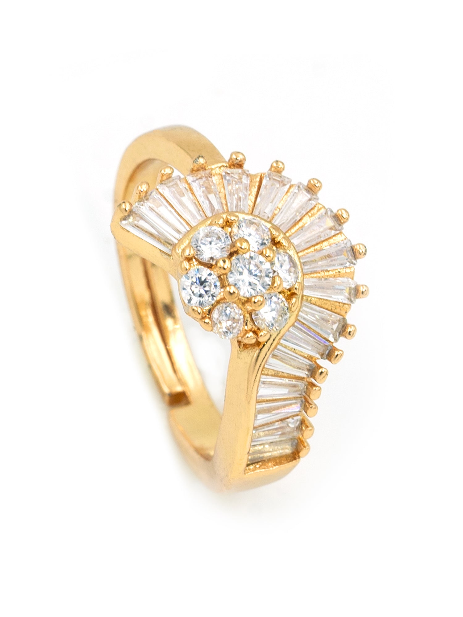 Artklim Gold-Plated Radiant Halo Anti-Tarnish Ring