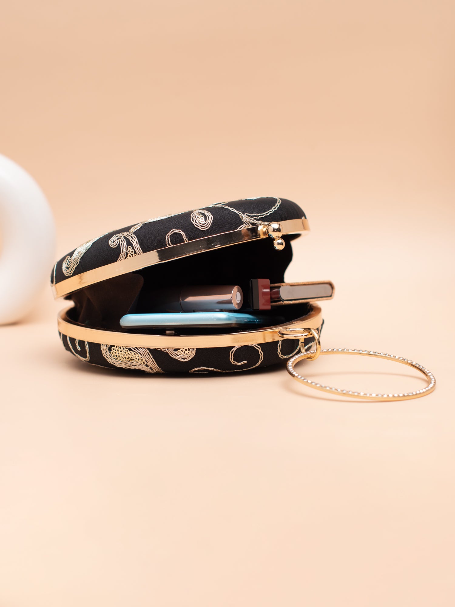 Artklim Black with Golden Paisley Design