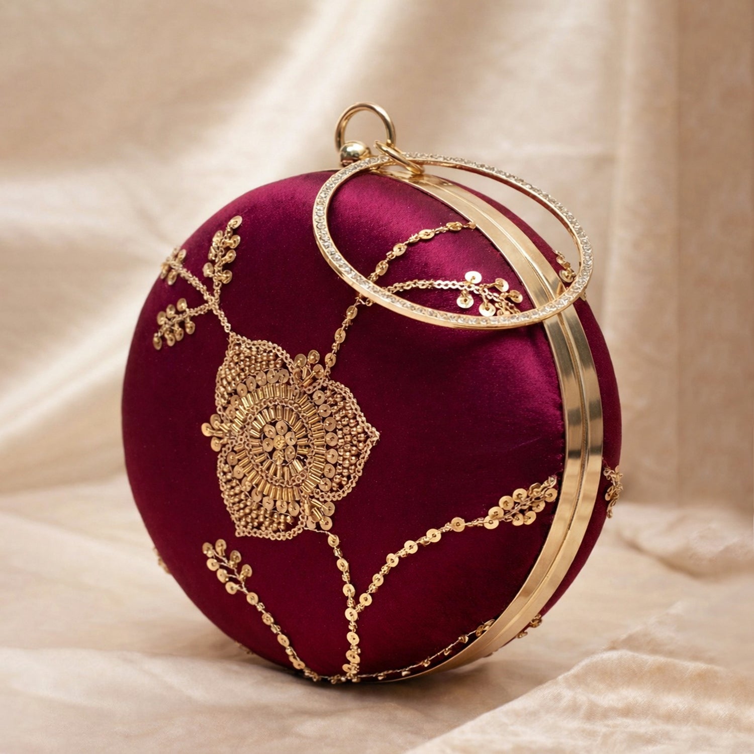 Artklim Crimson Bloom Round Clutch