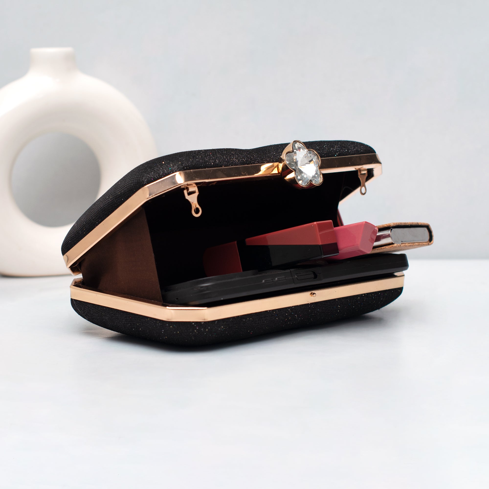 Artklim Midnight Sparkle Luxe Embroidered Clutch