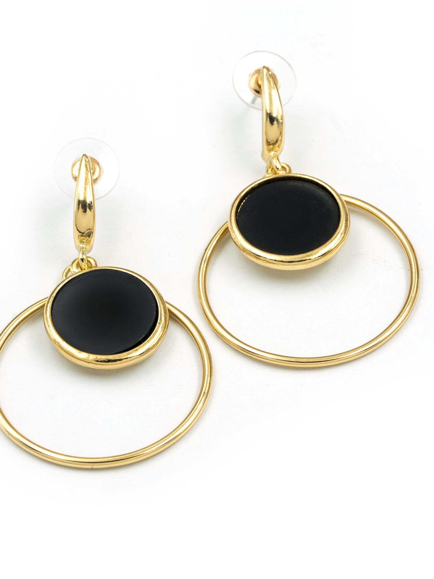 Artklim Black Circle Hoop Anti Tarnish Earrings