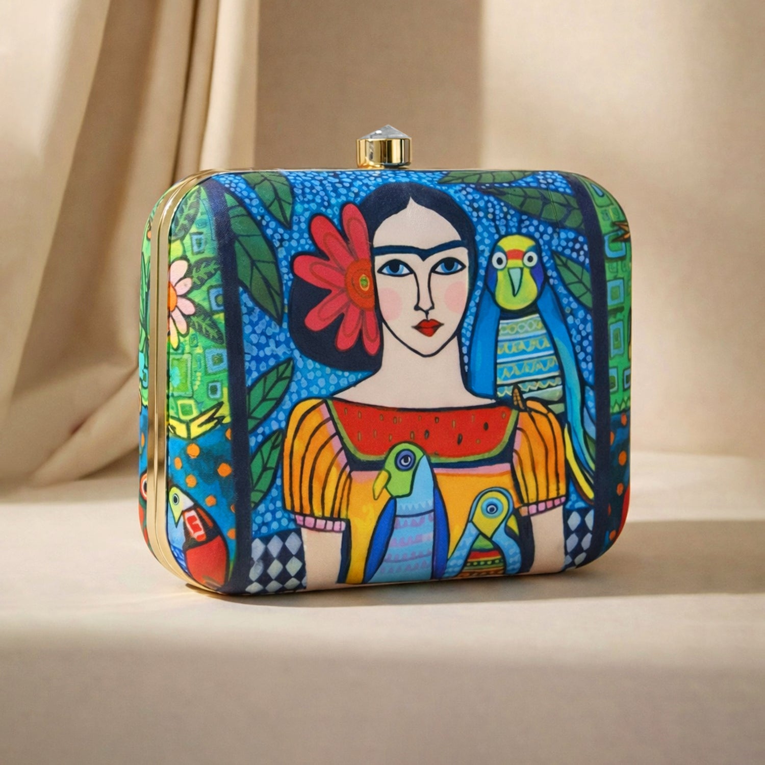 Frida Kahlo Printed Clutch
