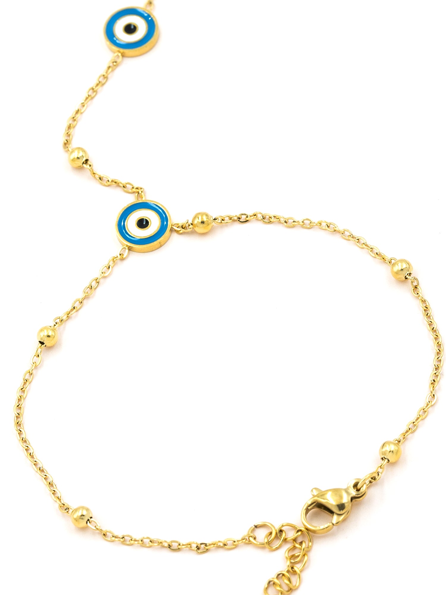Artklim Evil Eye Chain Anti-Tarnish Ring Bracelet