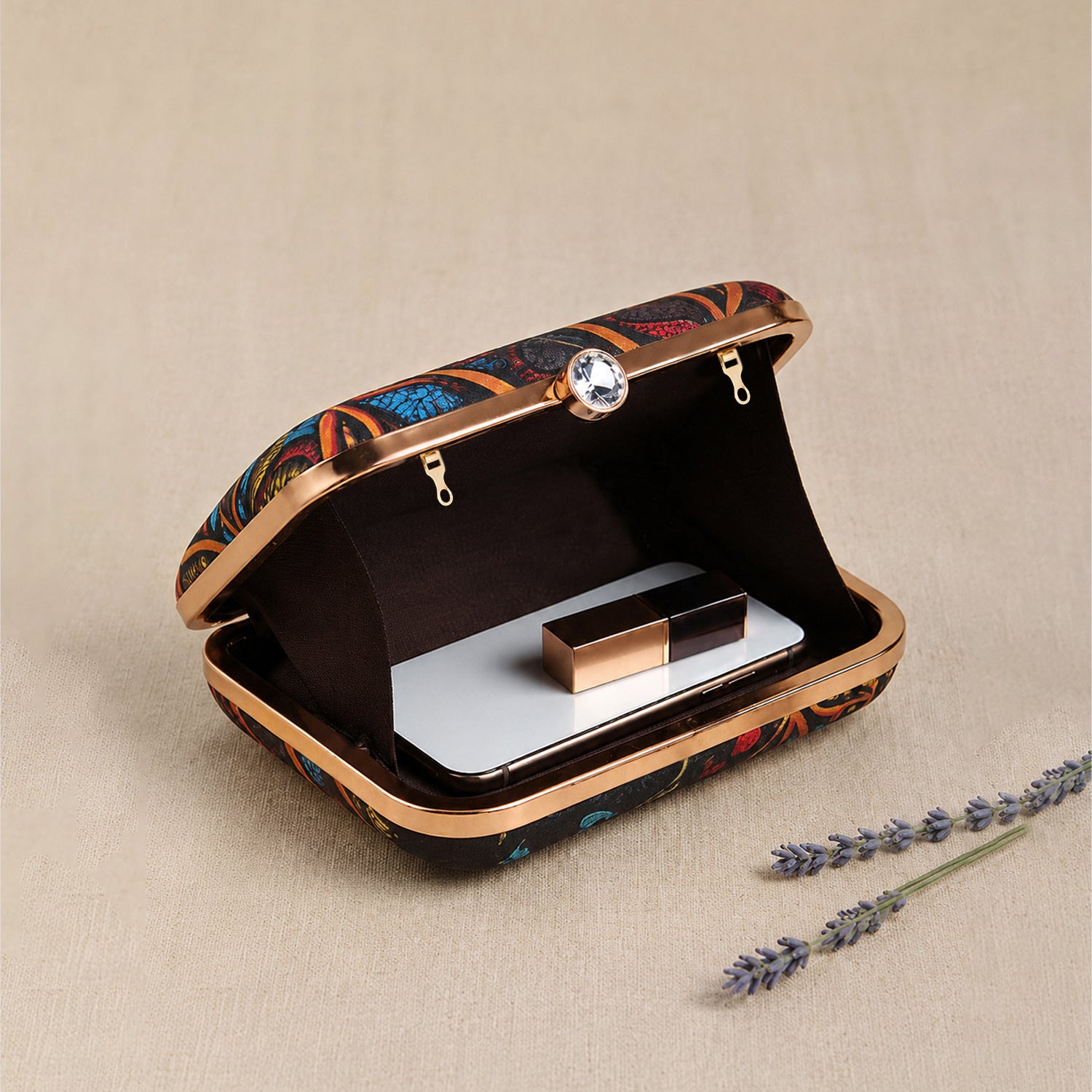 Artklim Peacock Printed Designer Clutch