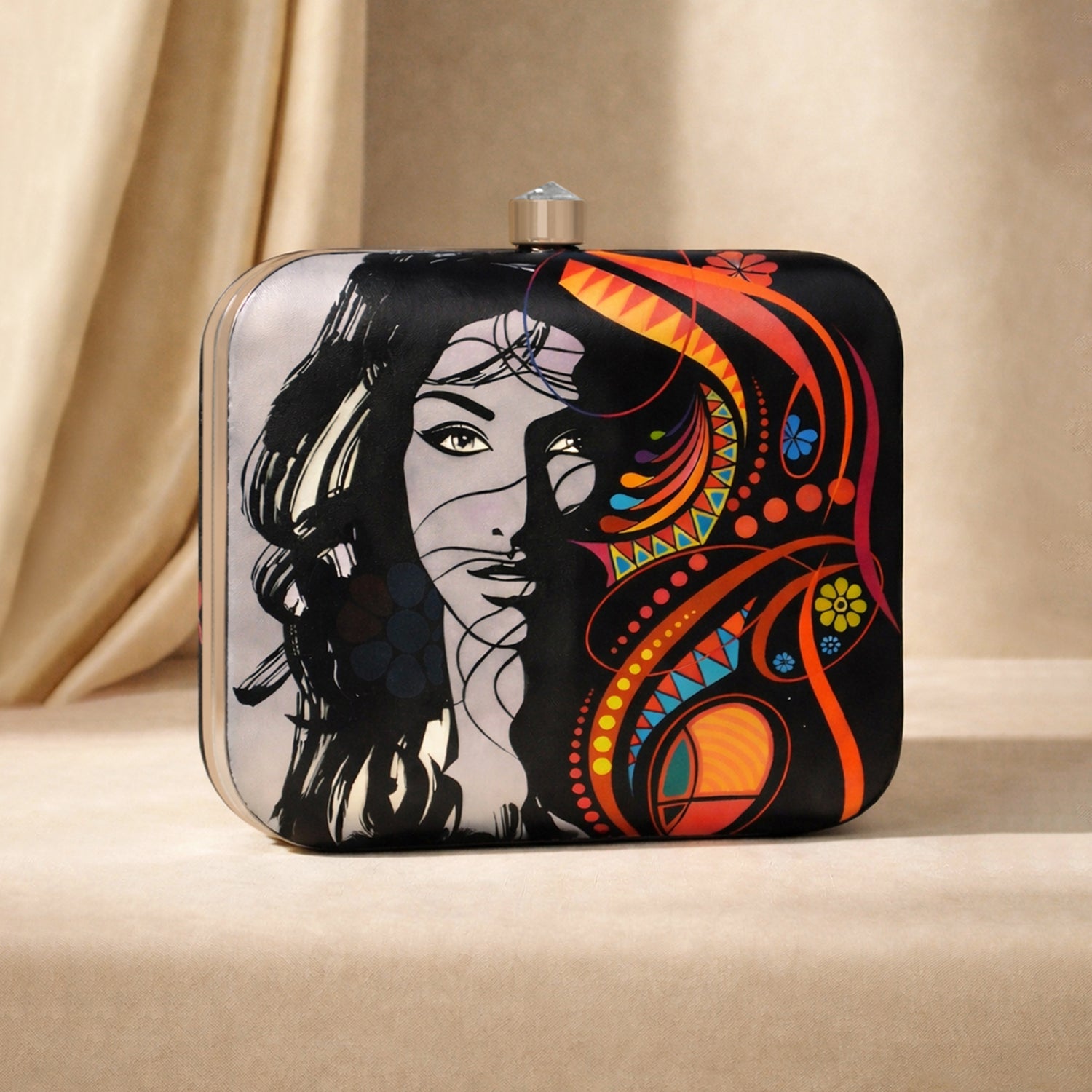 Artklim Multicolour Boho Women Printed Clutch