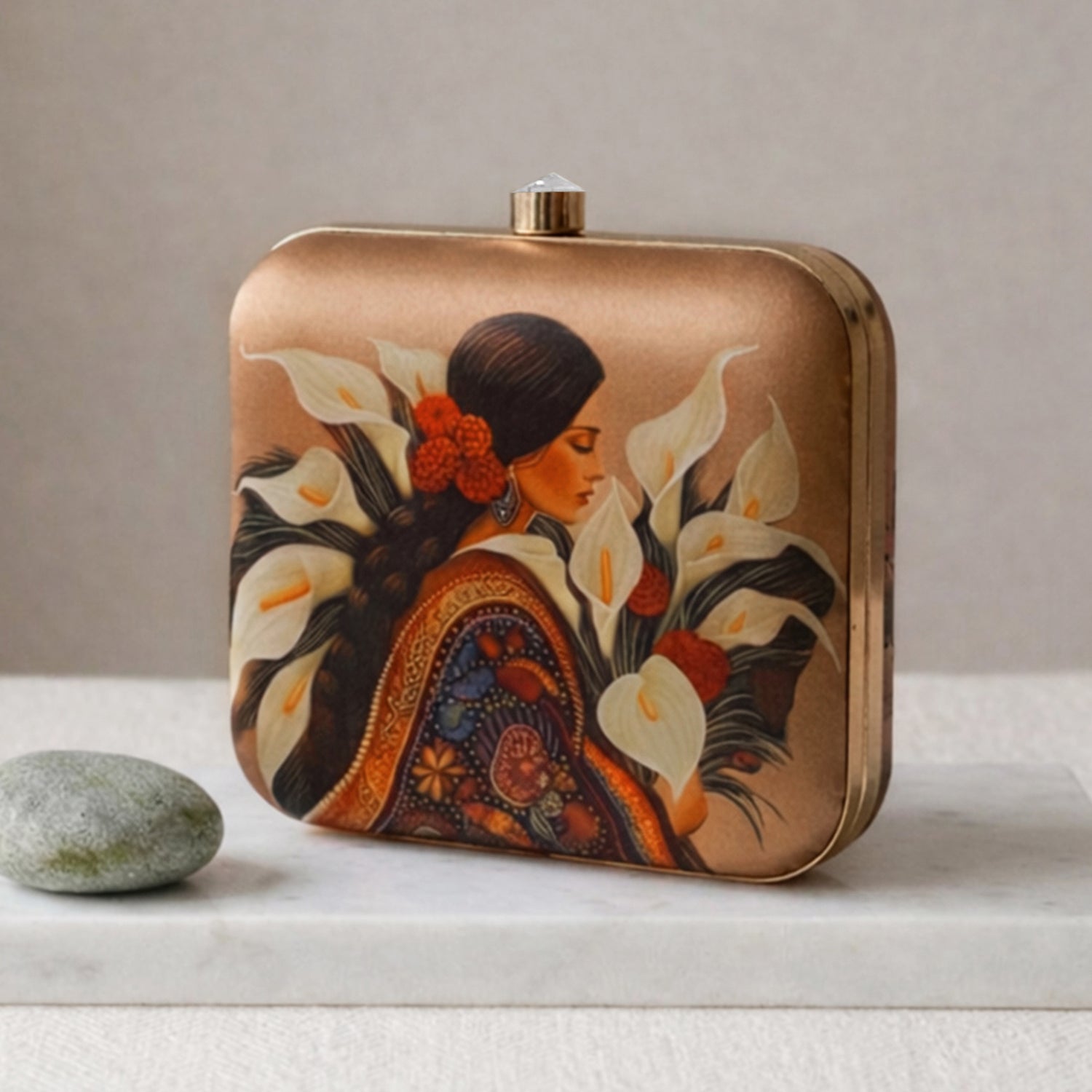 Artklim Floral Grace Elegance Printed Clutch