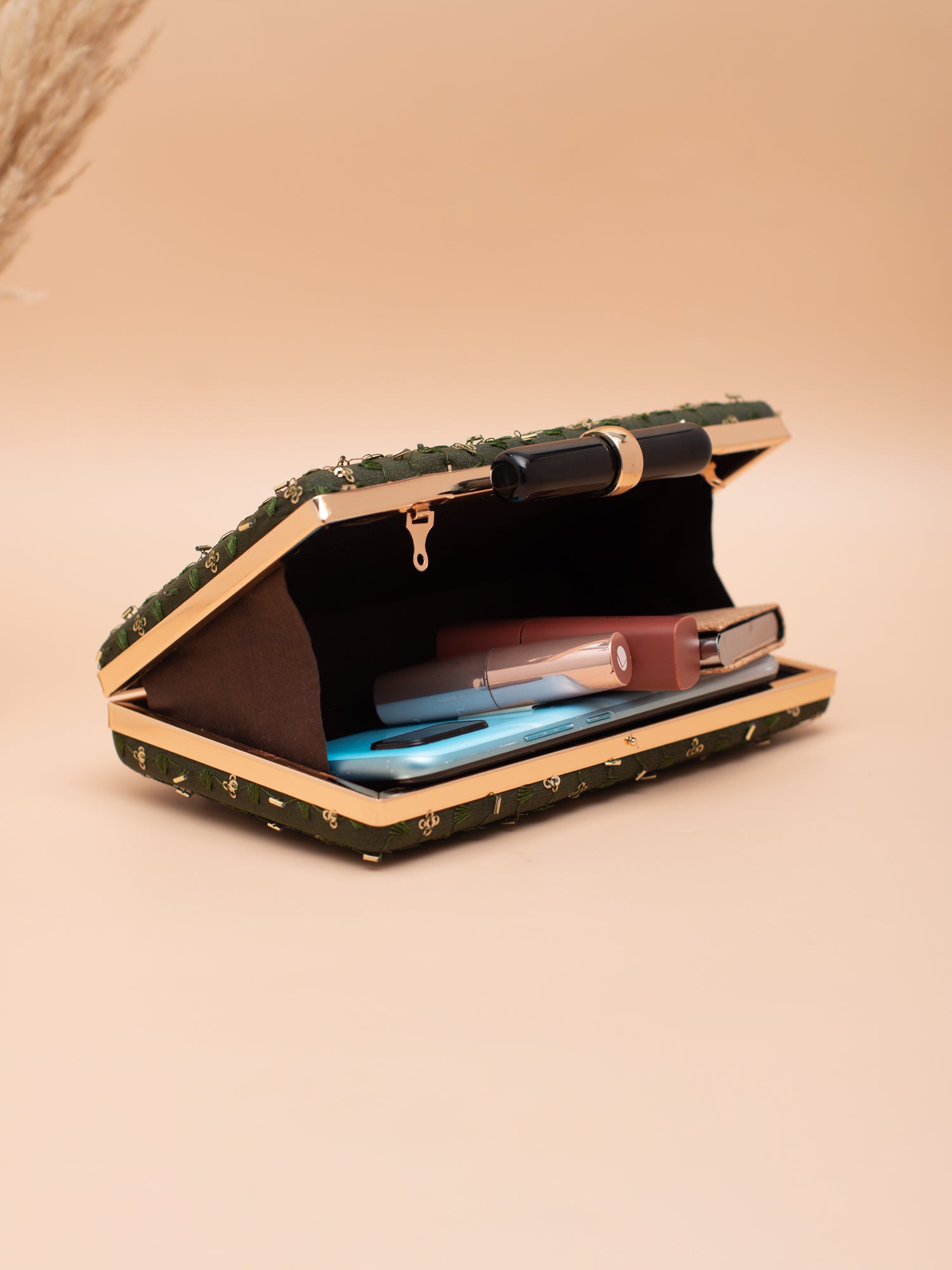 Artklim Royal Olive Green Sling Clutch