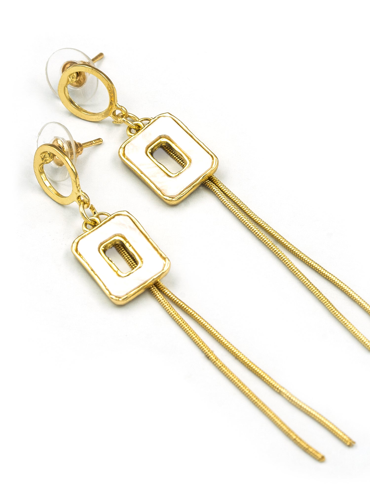 Artklim Rectangular Drop Anti Tarnish Earrings