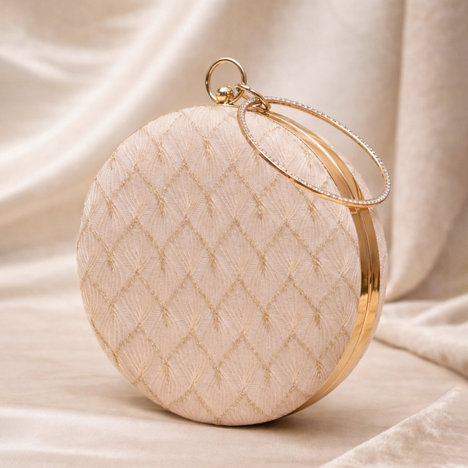 Artklim Ivory Based Minimal Embroidery Clutch