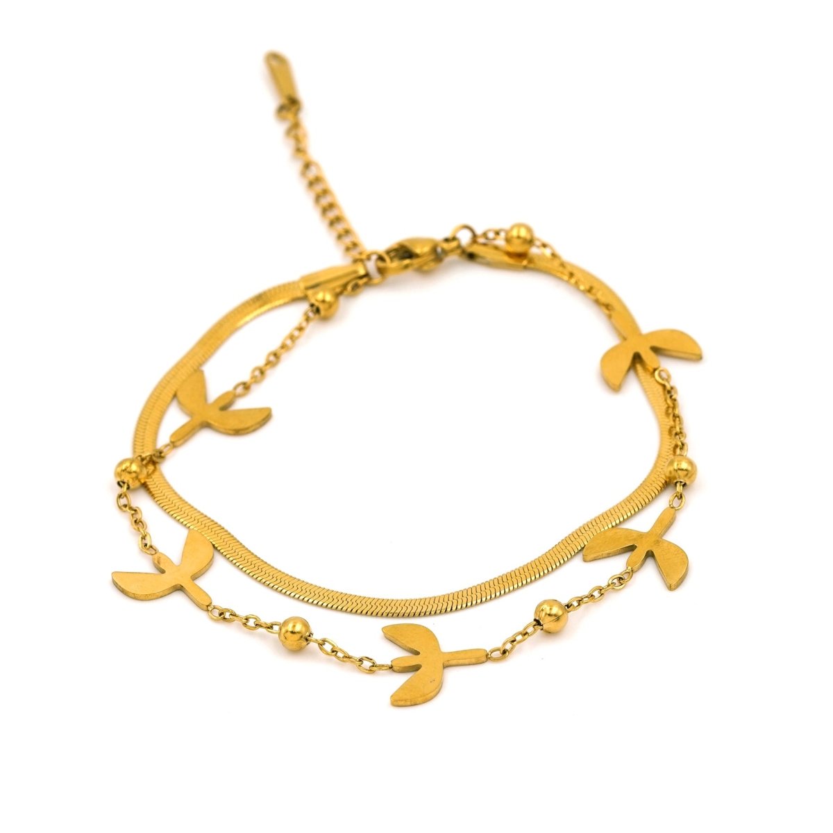 Artklim Gold Plated Wings Of Elegance Bracelet
