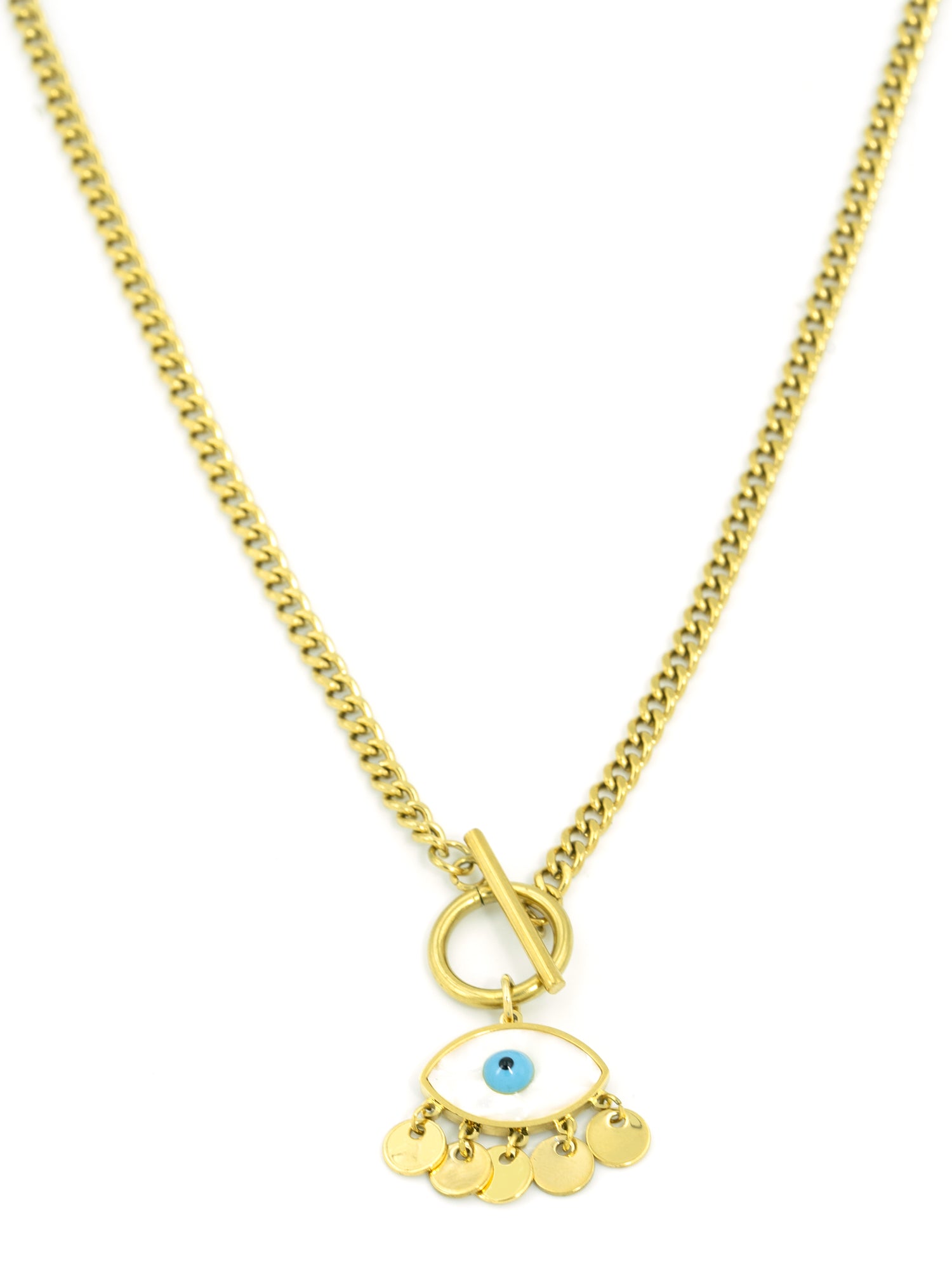Artklim Golden Evil Eye Charm Necklace