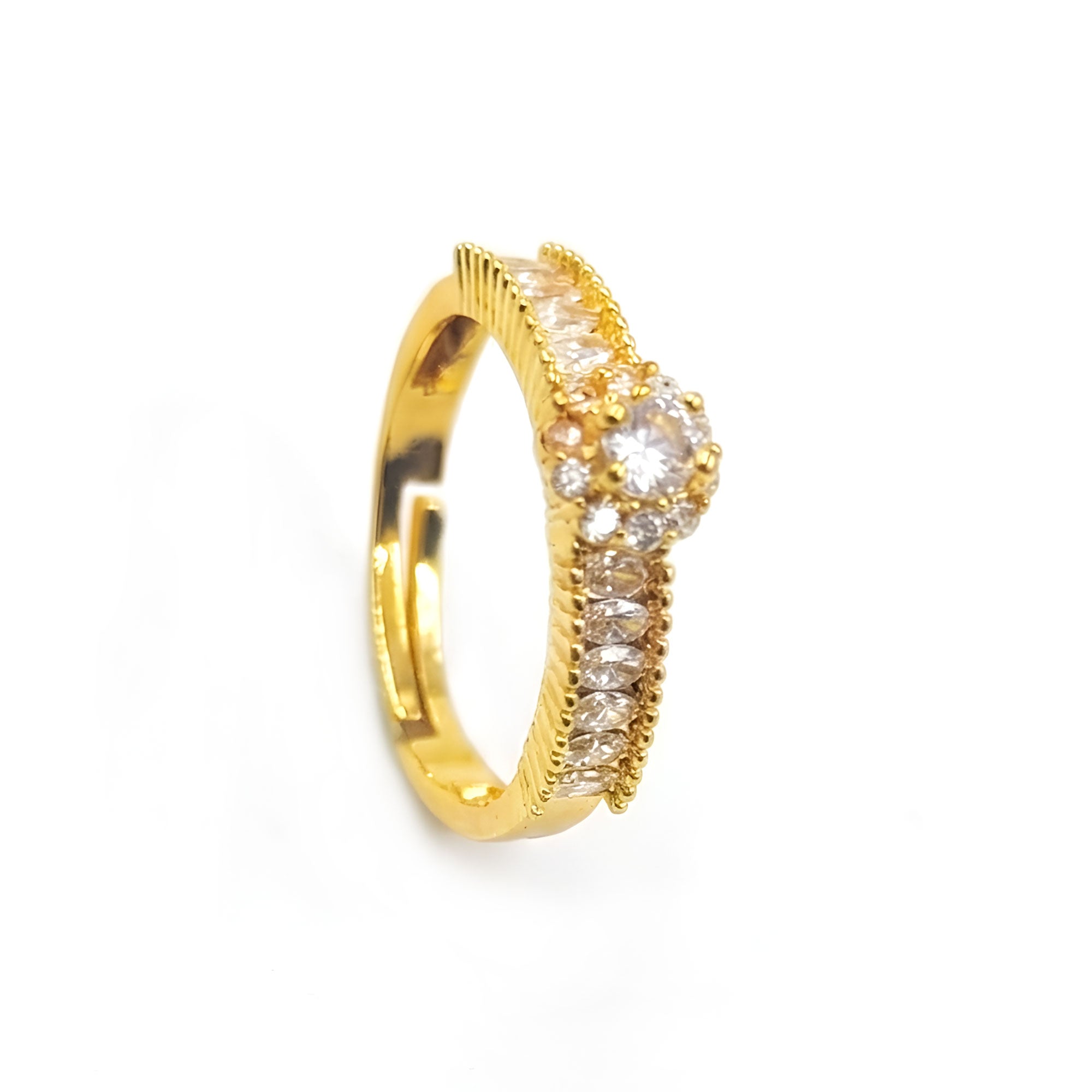 Artklim Gold-Plated Crystal Design Anti-Tarnish Ring
