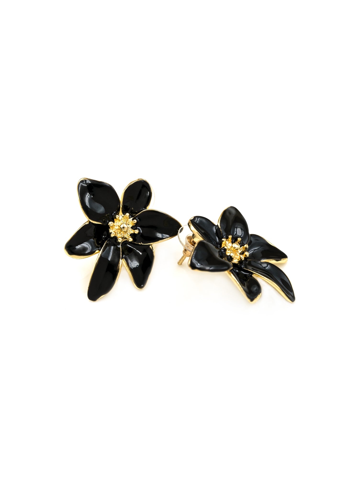 Artklim Black Daisy Anti Tarnish Earrings