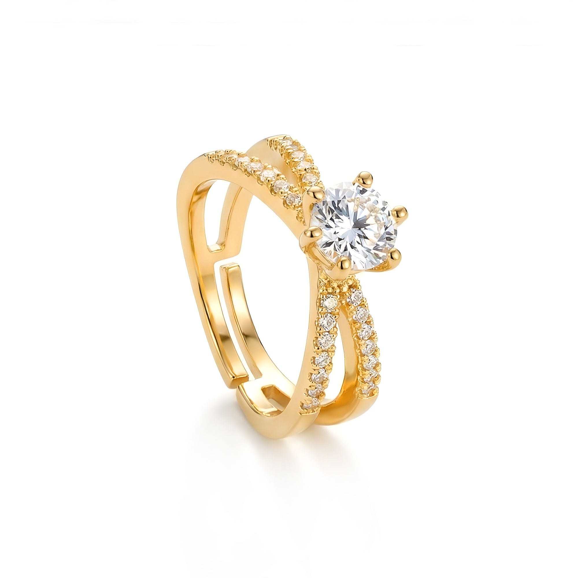 Artklim Gold-Plated Lumi Spark Anti-Tarnish Ring