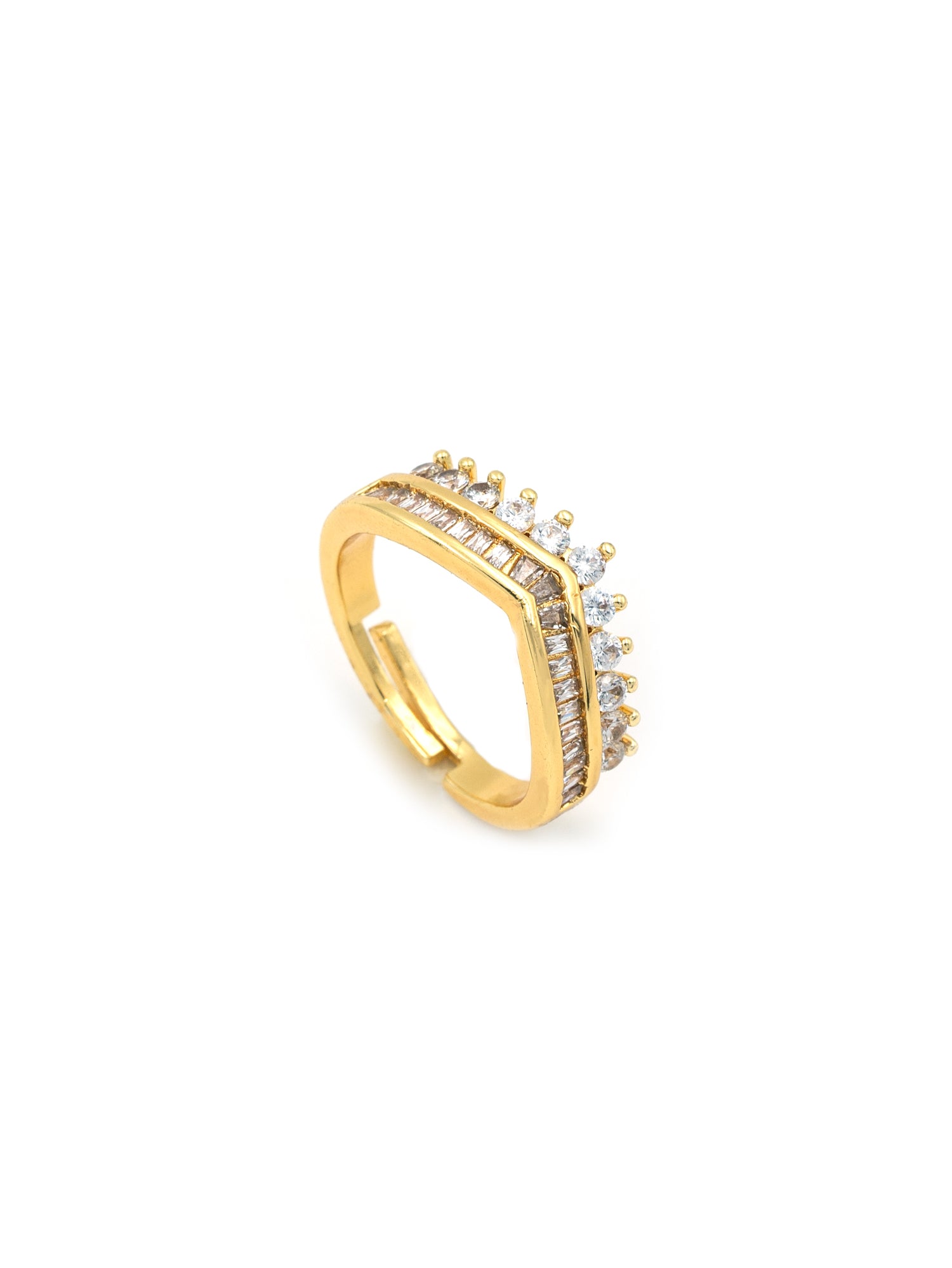 Artklim Gold-Plated Crown Sparkle Anti-Tarnish Ring