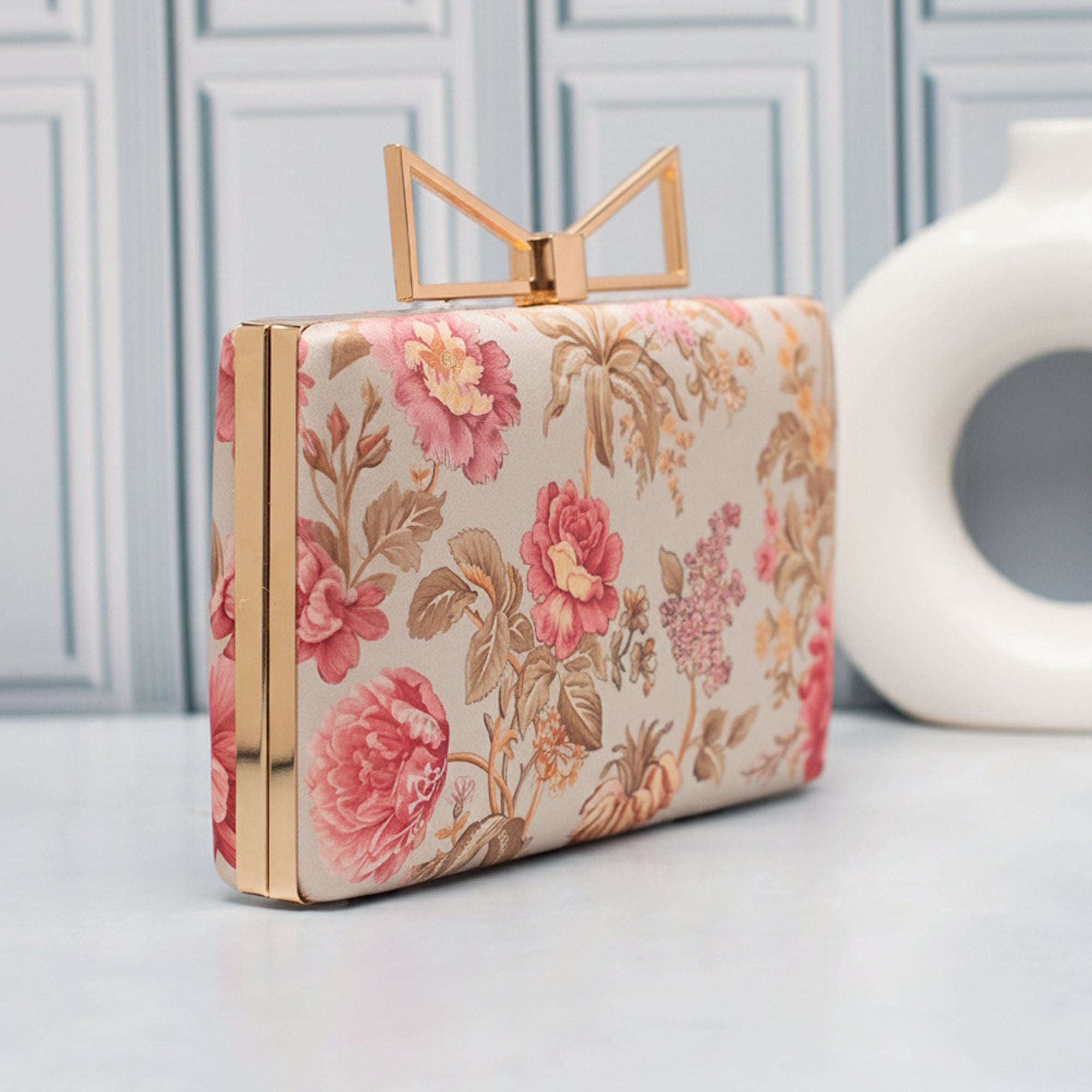 Artklim Vintage Bloom Floral Printed Clutch