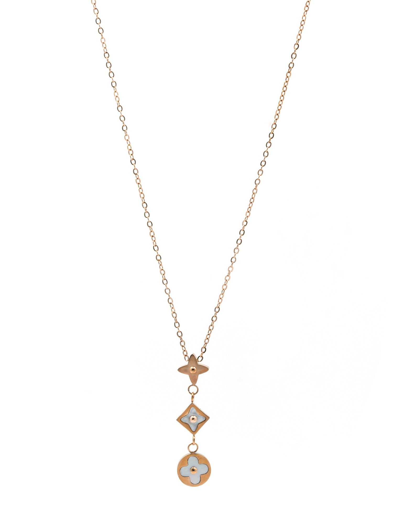 Artklim Gold Plated Trio Charm Anti-Tarnish Necklace
