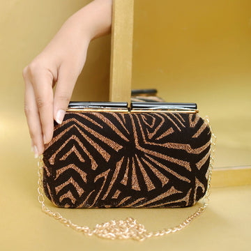 Strip Pattern Evening Clutch