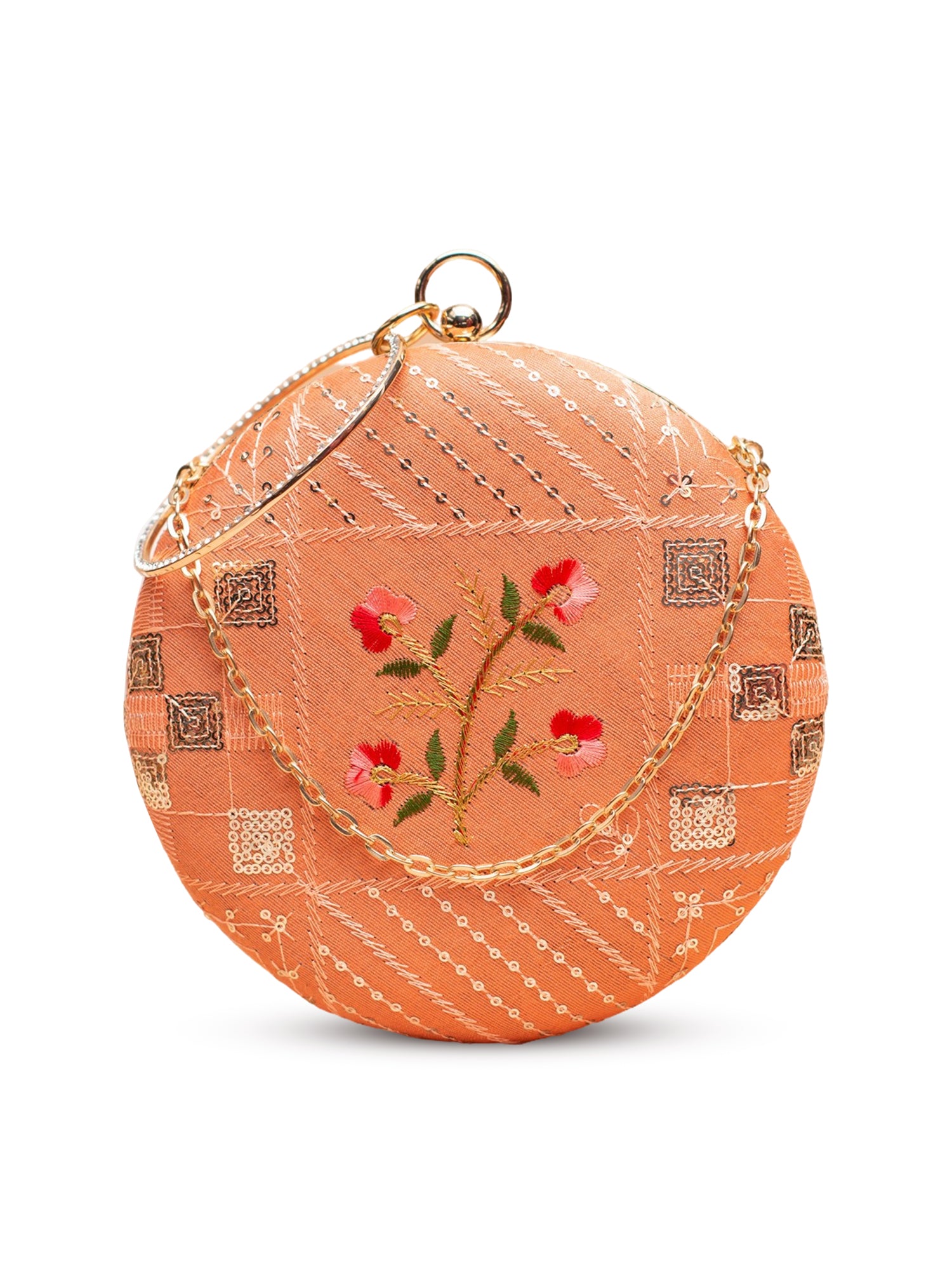 Artklim Peach with Patchwork & Floral Center