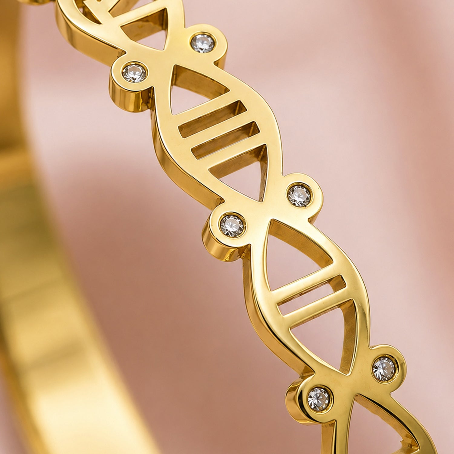 Artklim Crystal DNA Helix Anti-Tarnish Bangle Bracelet