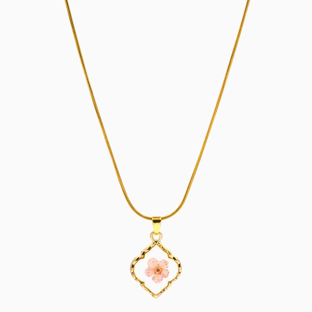 Artklim Gold Plated Floral Pendant Necklace