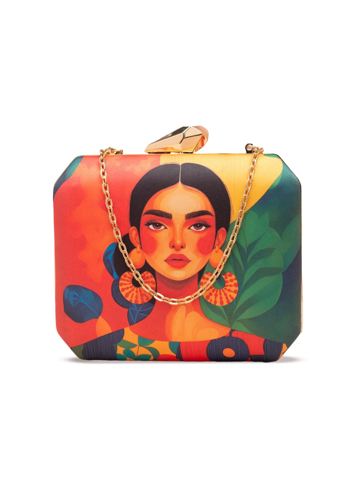 Artklim Multipattern Women Portrait Printed Clutch